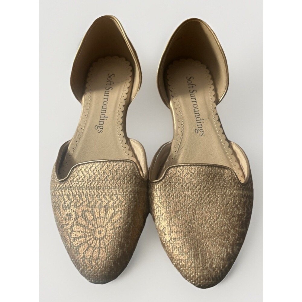 SOFT SURROUNDINGS Boho Amelia Medallion Flats D'Orsay ShoesSize Rose Gold Sz 6.5